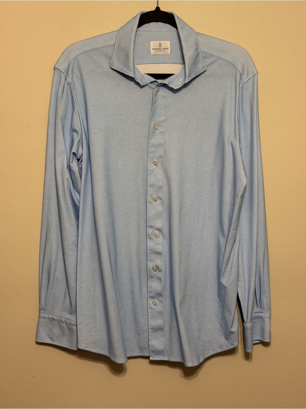 Emanuel Berg Light Blue Men's Stretch Dress Shirt